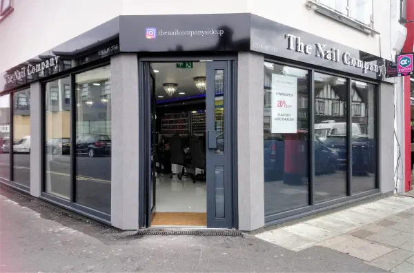 The completed Nail Company shopfront in Sidcup with its new fascia signage